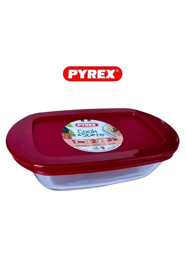 Cook &amp; Store Rectangular Roaster with Lid - 400ML Capacity for Versatile Cooking and Storing Red 400ml