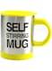 400 ML Auto Mixing Coffee Tea Cup Stainless Plain Lazy Self Stirring Novelty Mug Yellow