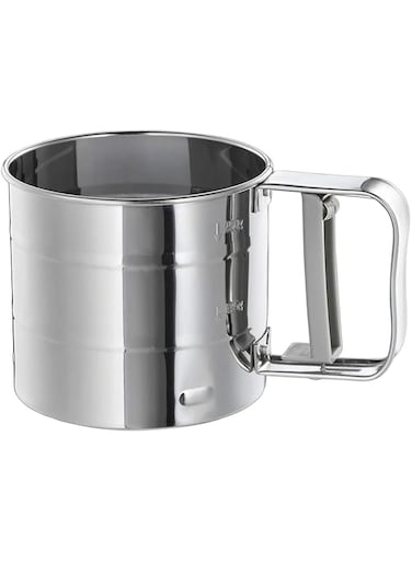 Kitchen Aid Flour Sifter One Hand with Sifter Meshes Cup Flour Stainless Steel Mesh Sieve for Baking