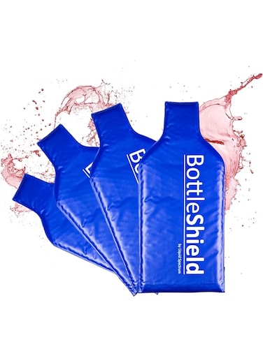 Orgtralix Bottle Bag for Travel, Plastic Bottle Protector Sets, Reusable Leak Proof Bottle Shield 4 Packs Blue