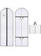Joyzzz Dress Bags Covers, 2 Pcs 60x180 cm Long Garment Bag Dress Bags with Zip, Waterproof Anti-Mite Breathable, Long Dress Suit Bags Mildew-Proof, Pet-Hair-Proof for Storage and Travel