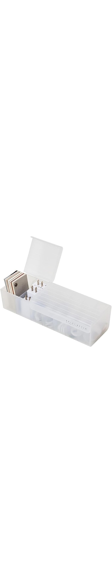 IBAMA Acrylic Cable Storage Box Data Line Storage Container Desk Stationery Makeup Organizer Key Jewelry Box Office (White)