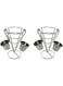 French Fry Serving Stands, with Double Sauce Holders Stainless Steel Fry Cone Basket Fish Chips Holder Restaurant Cafe Table Food Serving Display Wire Stands for Kitchen Restaurant Buffet (Style 1)