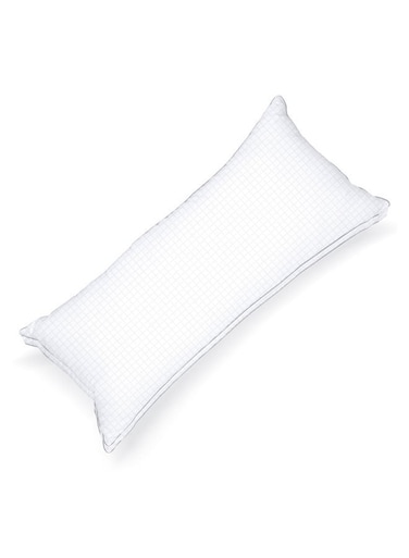 Linen Klub 100% Cotton Down Alternative Luxury Full Body Pillow w/ double piping- Outer Fabric : Dobby Jacquard Checked Design Filling : 1400grams Microfiber Size: 45 x 100cm