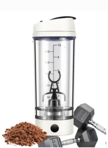 Protein Shaker Bottle &acirc;&euro;&ldquo; USB Rechargeable, Waterproof 250ml for Pre-Workout, Gym, Fitness, and Smooth Shakes