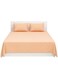 2-Piece Flat Sheet With Pillowcases Set Includes 1xFlat Sheet 170x240 cm, 1xPillow Case 50x75 cm cotton_blend Peach