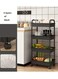 Tier Rolling Cart with Wheels, Detachable Utility Storage Cart with Handle and Lockable Casters, Storage Basket Organizer Shelves, Easy Assemble for Bathroom, Kitchen Size: 92x30x35.5Cm