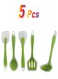 5-Piece Serveware Set Green Spoon (28.5x8.7), Slotted Turner (29.8x7.5), Spatula (28.5x5.8), Solid Spoon (27.3x5.8), Slotted Spoon (27.3x5.8)cm