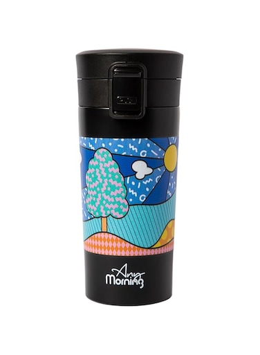 Any Morning Stainless Steel Travel Coffee Mug, Coffee Tumbler, Double Wall Vacuum Insulated Mug, Leakproof, Spill Proof, Locked Lid, Anti Slip Base, Insulated Tumblers for Hot &amp; Cold Drinks, 380ml