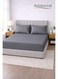 3-Piece Striped Microfiber Fitted Sheet Set Large Single 120x200cm &acirc;&euro;&ldquo; Soft Elastic Deep Pocket 17cm Bedsheet with 2 Pillowcases 50x70cm, Grey Microfiber Grey 120X200+17cm