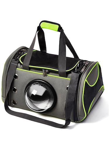 Tazweeq Cat Carrier Soft-Sided, Pet Carrier with Bubble Window, Removable Pad and Adjustable Shoulder Strap, Cat Carrier Bag Ideal for Cats and Small Dogs