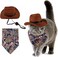 SYOSI Pet Hat, Dog Cowboy Hat Pet Dog Cat Cowboy Hat Bandana Scarf, Pet Cowboy Costume Accessories, Dog Cat Sombrero Puppy Hat Dog Cat Costume Set for Puppy Kitten Party Festival and Daily Wearing