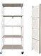 5 Tier Foldable Storage Shelves with Caster Wheels (White)