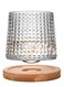 Rotatable Tumbler Crystal Glass Cups,160ML Drinking Glasses with Creative Walnut Coasters