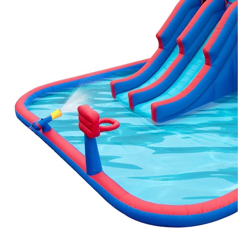 Megastar Inflatable Water lagoon Park with Large Water Slides and Basketball Hoop -5.51 x 4.82 x 3.04 m