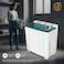 STAR TRACK SW-900G1-TK 9KG Semi-Automatic Washing Machine, Large Capacity Twin Tub Top Loader with 6.5KG Spinner, Rust-Proof PP Body, Transparent Lids &amp; Easy 4-Knob Mechanical Control