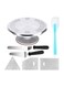 Revolving Cake Stand With Angled Icing Spatula Silver/Black