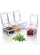U-HOOME Acrylic Seasoning Box Spice Racks 4 Piece Separable Spice Container with 4 Spoons and Cover for Home, Kitchen