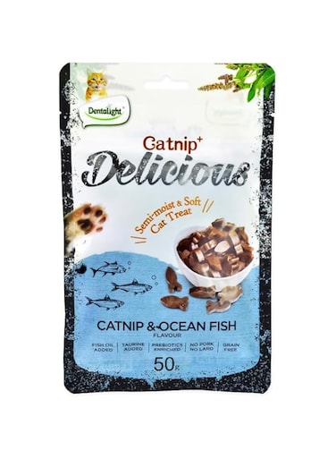 Dentalight Catnip+ Semi Moist &amp; Soft Cat Treat 50g Catnip &amp; Oceanfish Flavour