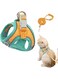 [Upgrade] Cat Harness and Leash Set, Escape-Proof Vest, Reflective Strap Night Safe Pet Harness.Easy Control for Small Large Kitten, Fit for Puppy, Rabbit (L) for 6-9lb (GREEN*ORANGE)