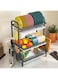 LTLCLZ Dish Drying Stand, 3-Tier Dish Rack with Drain Trays Kitchen Accessories Organizer, Large Capacity Kitchen Rack with Utensil &amp; Cutting (A)