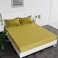 MAXQON Fitted Bed Sheet +1Pcs Pillow Covers, Single Size 90x190+15cm, Color Gold