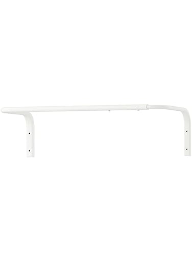 BS Case Ikeaa MULIG Extendable Clothes Bar, 60-90 cm (23 5/8-35 3/8 inches), White, Steel with Polyester Coating, Polypropylene Caps