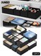 12PCS Foldable Drawer Organizer,Washable Cabinet Cloth Storage Bins ,Wardrobe Cloth Drawer Dividers,Storage Basket Bins for Clothes, Underwear, Bras, Socks(Black)