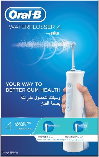Braun Oral-Brush Aquacare Water Flosser 4 Cordless Irrigator, Featuring Oxyjet Technology And 4 Cleaning Modes