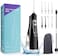 Annmiir Water Dental Flosser Professional Irrigator for Dental &amp; Oral Care with 8 Tips 4 Modes 310mL Large Capacity IPX7 Waterproof Rechargeable and Portable Cordless (Black)