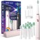 SEAGO Electric Toothbrush with 10 Brush Heads,Travel with Travel Case and Holder,Smart Timer for Adults,SG-2316(Pink)
