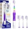 SEAGO Kids Electric Toothbrush with 2 Mins Brushing Timer and 4 Replacement Bursh Heads, Rainbow LED Light Make Brushing Fun, Green Color Boys Battery Powerd Toothbrush for 4-12 Years Old，SG-977
