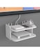 Wifi Router Floating Shelves 30 x 20 x 15 cm White Wall Hanging Under TV Shelf Free Punch DVD Player Storage Box Game Console Rack for Living Room, Bedroom