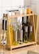 2 Layers Bamboo Storage Rack Kitchen Shelf