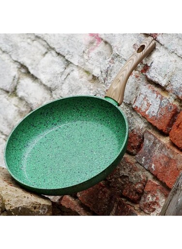 FISSMAN Frying Pan 28cm , Malachite Series Frying Pan, EcoStone Coating Bakelite Handles With Soft-Touch with Non Stick Forged Aluminum Compatible With Gas, Electric, Ceramic And Induction