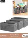 3pcs Dressing Table Storage Box with Side Pockets, Home Storage Bins for Foldable Fabric, Suitable for Family Bedroom Wardrobe Office Storage Box