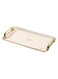 Large Decorative Plastic Serving Tray with Gold Handles, Clear Multi-Purpose Organizer for Coffee Table, Ottoman, Kitchen, Bathroom, Jewelry, Food &amp; Dessert Display (41&Atilde;&mdash;22cm)