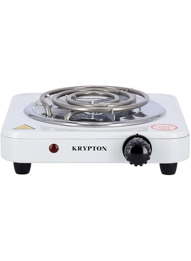 Krypton Single Burner Hot Plate for Flexible Precise Table Top Cooking - Cast Iron Heating Plate - Portable Electric Hob with Temperature Control for Home, Camping &amp; Caravan Cooking