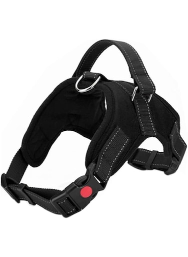 Dog Harness,Breathable Adjustable Pet Harness Dog Vest Harness, Reflective Oxford Easy Control Dog Harness with Sturdy Handle for Small Medium Large Dogs L-Black