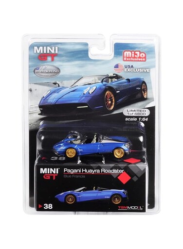 Truescale Miniatures Pagani Huayra Roadster Blue Francia U.S.A. Exclusive Limited Edition to 4,800 Pieces Worldwide 1/64 Diecast Car by True Scale Miniatures MGT00038