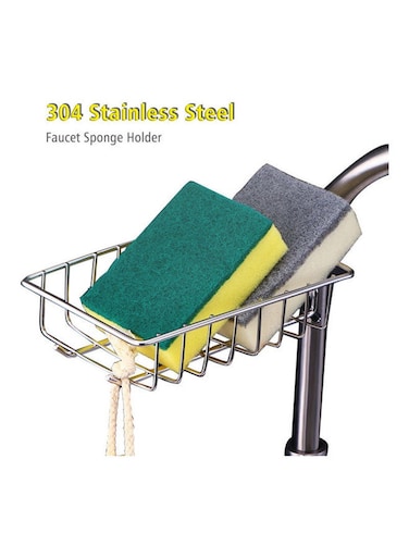 Sink Organizer Sponge Holder Silver 23x5x10cm
