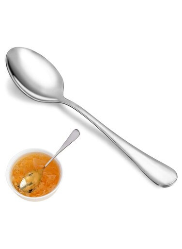 Dinner Spoon Set 12 Pcs, 8-Inch Tablespoons, Food-Grade Stainless Steel