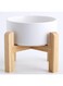 Petygooing White Ceramic Dog Cat Bowl Dish with Stand for Small Pet Food and Water Feeder, Modern Cute Pet Bowls for Cats &amp; Small Size Dogs 13.5 OZ (5.1In / 1.7 Cups)