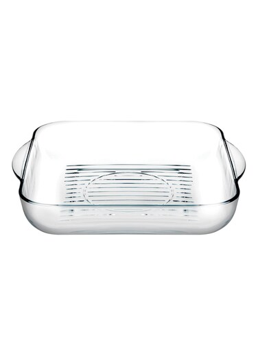 Grill Square Glass Baking Tray, 3250 Ml Capacity, 60 Mm Height, 317,5X282,5 Mm Diameter - Clear