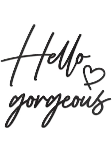 Vivegate Hello Gorgeous Sign Metal Wall Decor - 20"X15" Black Modern Beautiful Hello Gorgeous Farmhouse Metal Wall Signs for Hanging Any Room Wall Art Decor