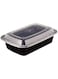SNH Packing 24 pieces Disposible Rectangle Microwave Container of 48 Oz with Lid
