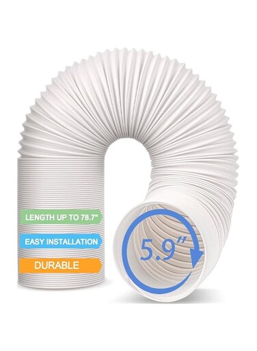 THE WHITE SHOP Air Conditioner Hose, Exhaust Hose Exhaust Pipe- Universal Flexible Clockwise Portable AC Hose Replacement Room Air Conditioner Vent (Material : LEFT)