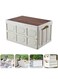 Foldable Storage Box with Lid - Multi-Purpose Organizer for Home, Garage &amp; Car Trunk   Stackable Plastic Cabinet (52x32x29cm)