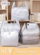 10pcs Plastic Storage Bag Set, Large Capacity Closet Storage Organizer, Moving Doggy Bags with Portable Handle Clothing Merchandise Bags for Clothes Packaging Storage Gift Bag Shipping T-Shirts Pants