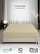 Fitted Bedsheet 120x200+25cm Breathable Plush Beige Fabric with Deep Pockets Machine Washable for Optimal Protection